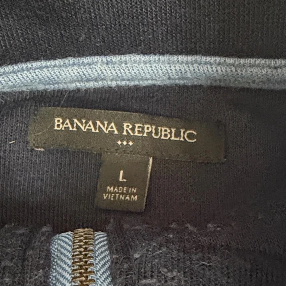 (282)Banana Republic Blue Zip Up Sweater